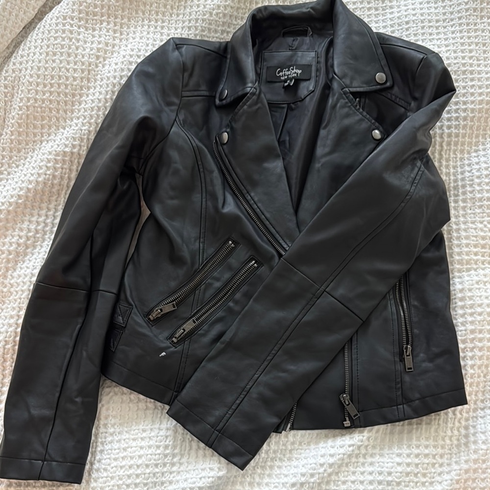 Women's Black Faux Leather Jacket